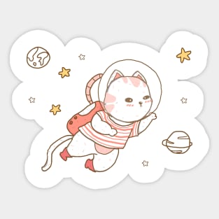 Catronuat cat astronuat fly in space Sticker